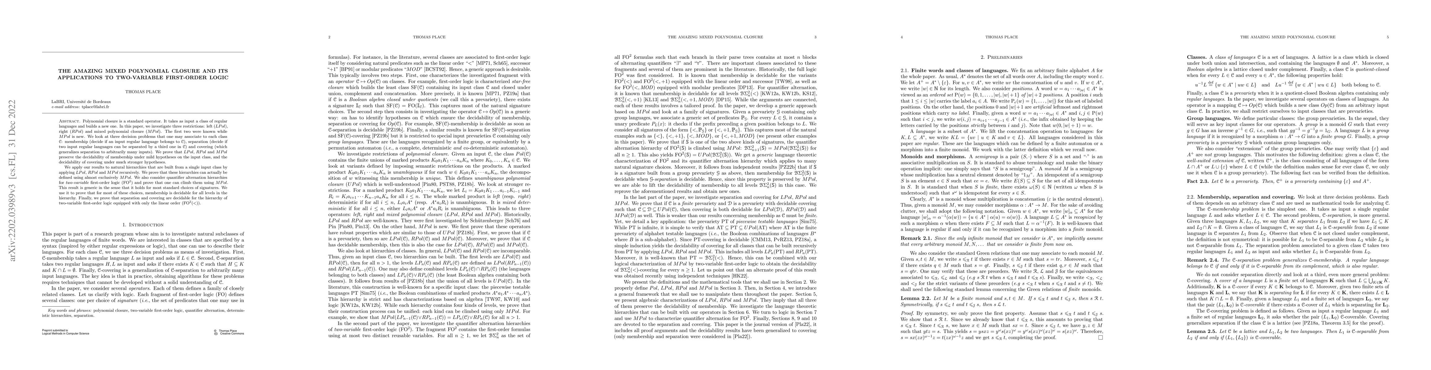 Thumbnail for The amazing mixed polynomial closure and its applications to
  two-variable first-order logic