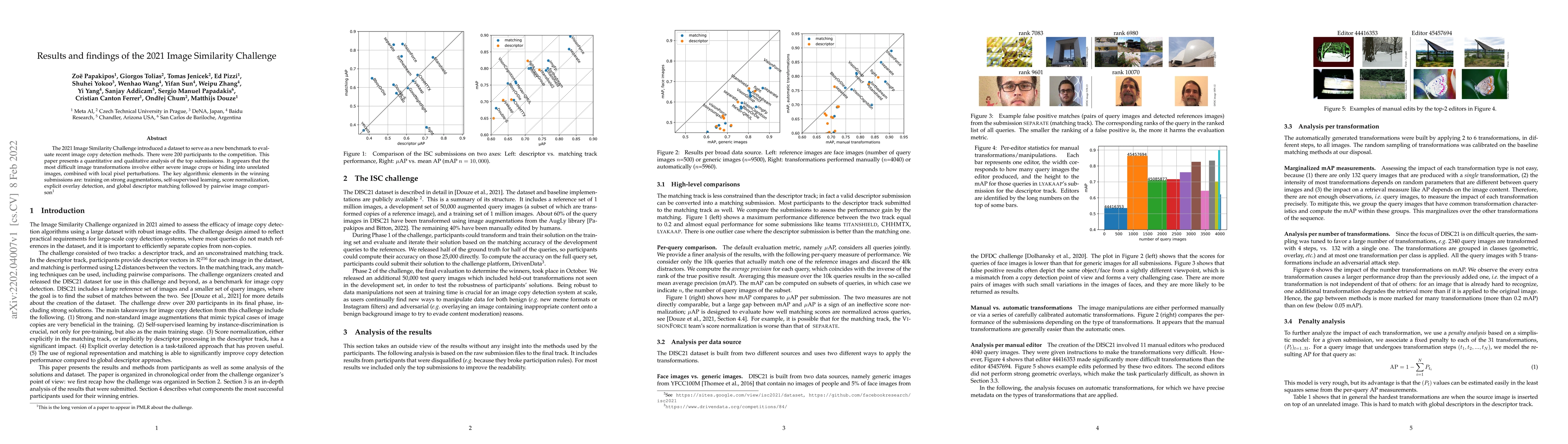 Thumbnail for Results and findings of the 2021 Image Similarity Challenge