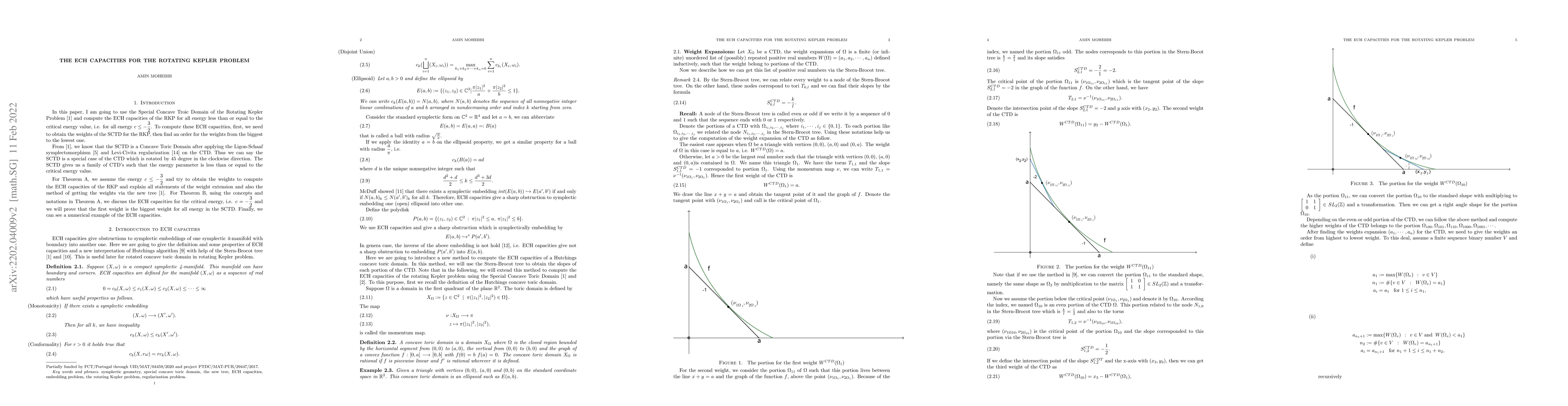 Thumbnail for The ECH capacities for the rotating Kepler problem