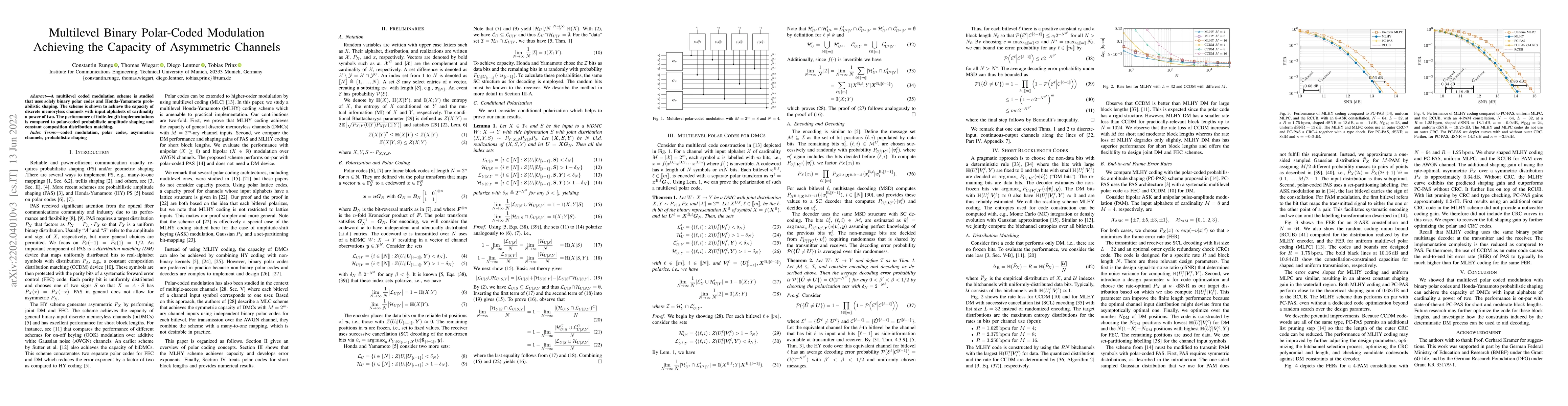 Thumbnail for Multilevel Binary Polar-Coded Modulation Achieving the Capacity of
  Asymmetric Channels