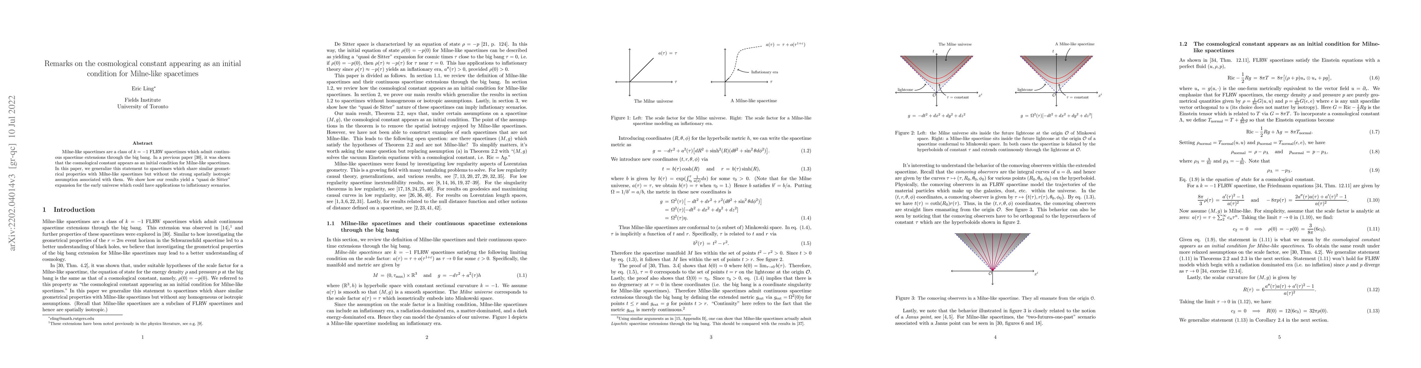 Thumbnail for Remarks on the cosmological constant appearing as an initial condition
  for Milne-like spacetimes