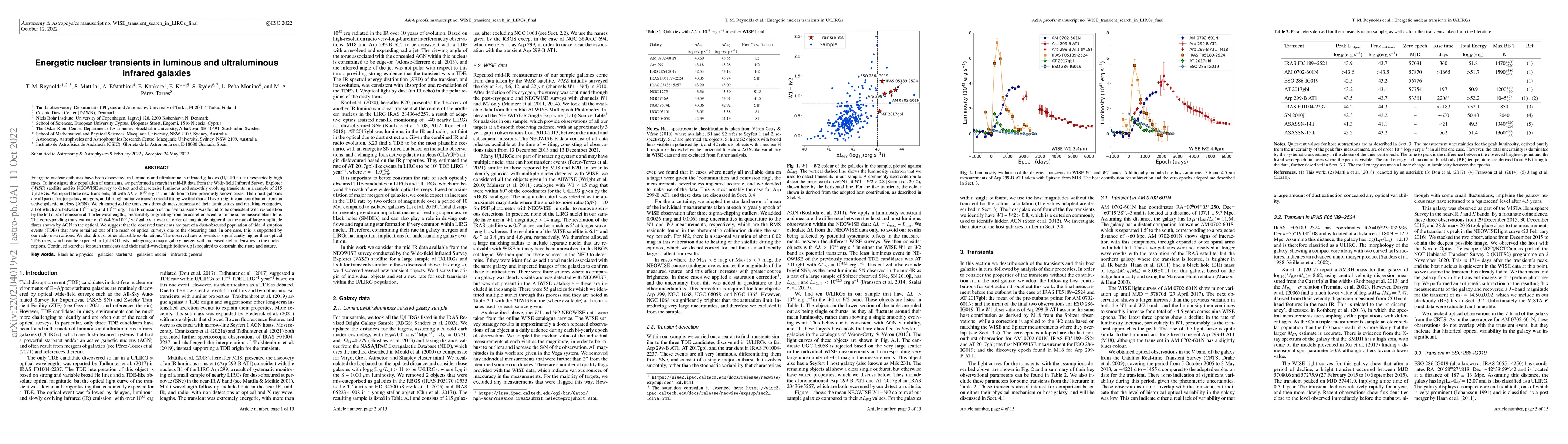 Thumbnail for Energetic nuclear transients in luminous and ultraluminous infrared
  galaxies