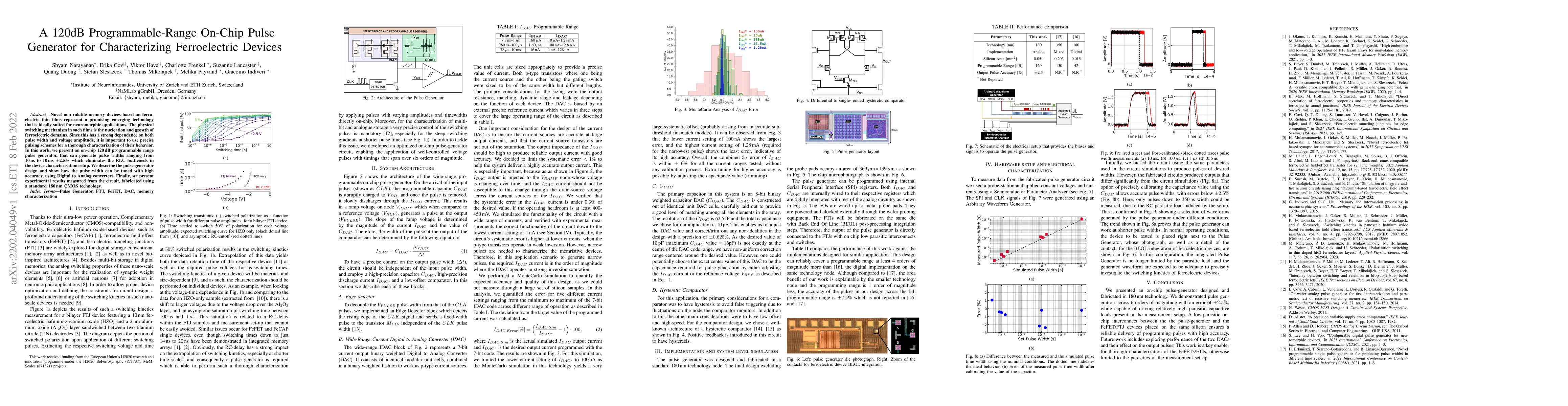 Thumbnail for A 120dB Programmable-Range On-Chip Pulse Generator for Characterizing
  Ferroelectric Devices