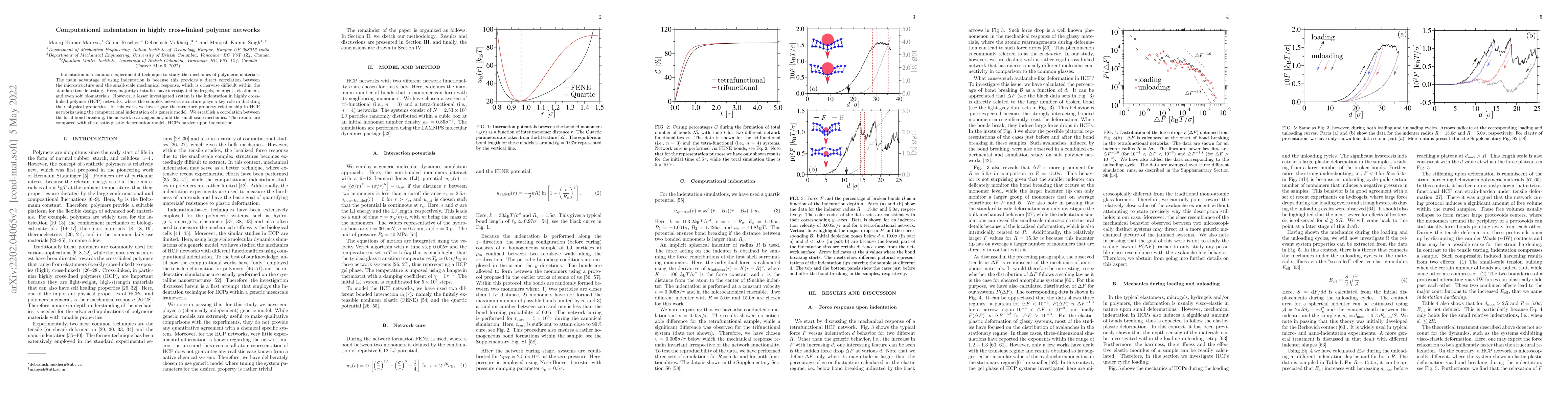 Thumbnail for Computational Indentation in Highly Cross-linked Polymer Networks