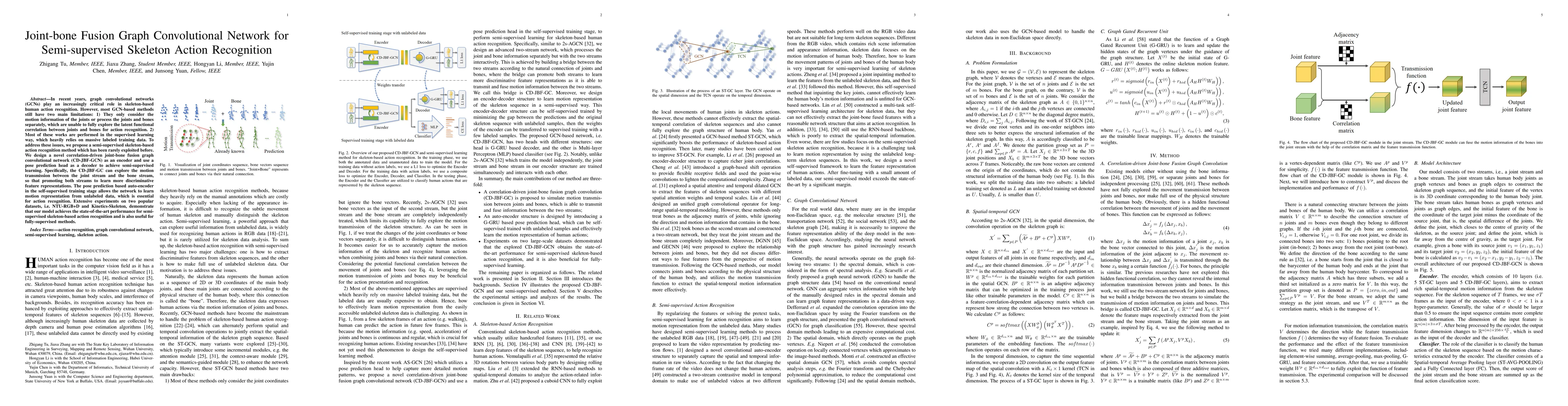 Thumbnail for Joint-bone Fusion Graph Convolutional Network for Semi-supervised
  Skeleton Action Recognition