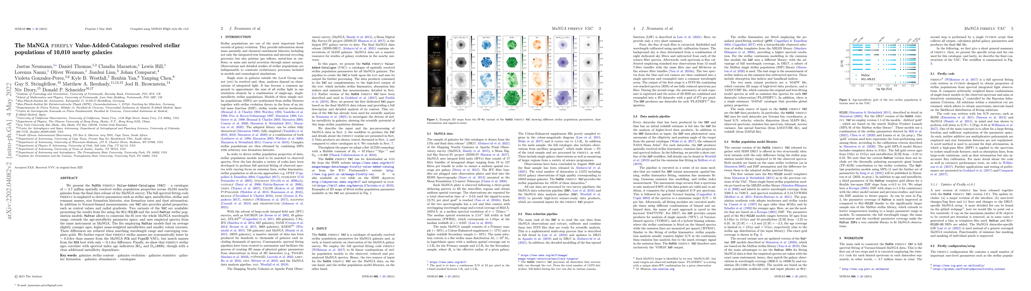 Thumbnail for The MaNGA FIREFLY Value-Added-Catalogue: resolved stellar populations of
  10,010 nearby galaxies
