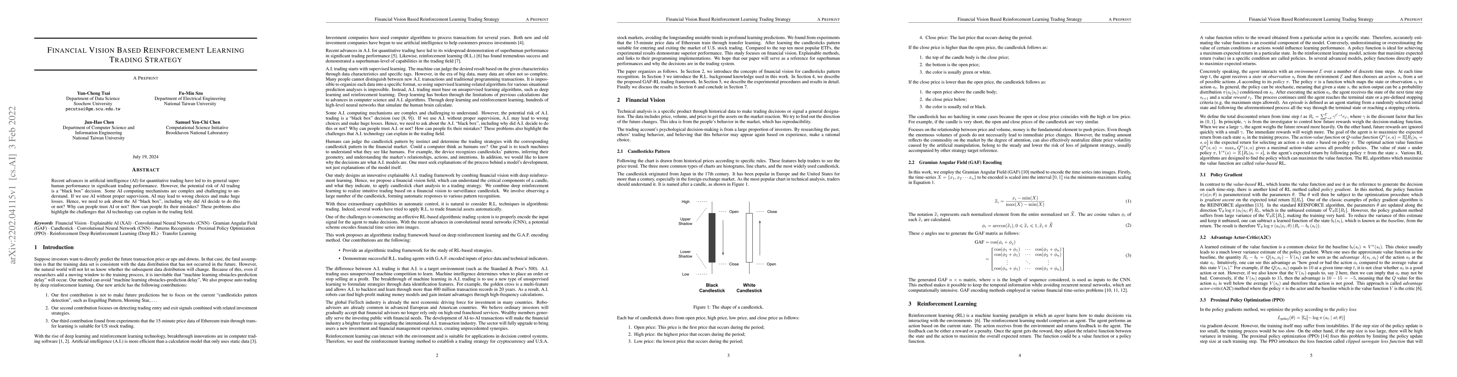 Thumbnail for Financial Vision Based Reinforcement Learning Trading Strategy