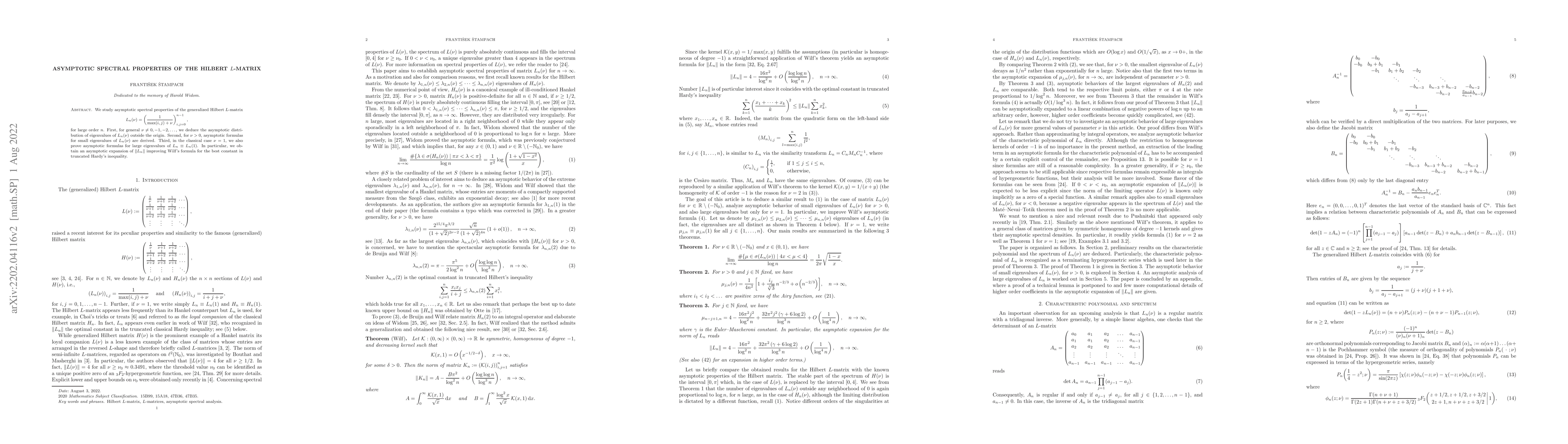 Thumbnail for Asymptotic spectral properties of the Hilbert $L$-matrix