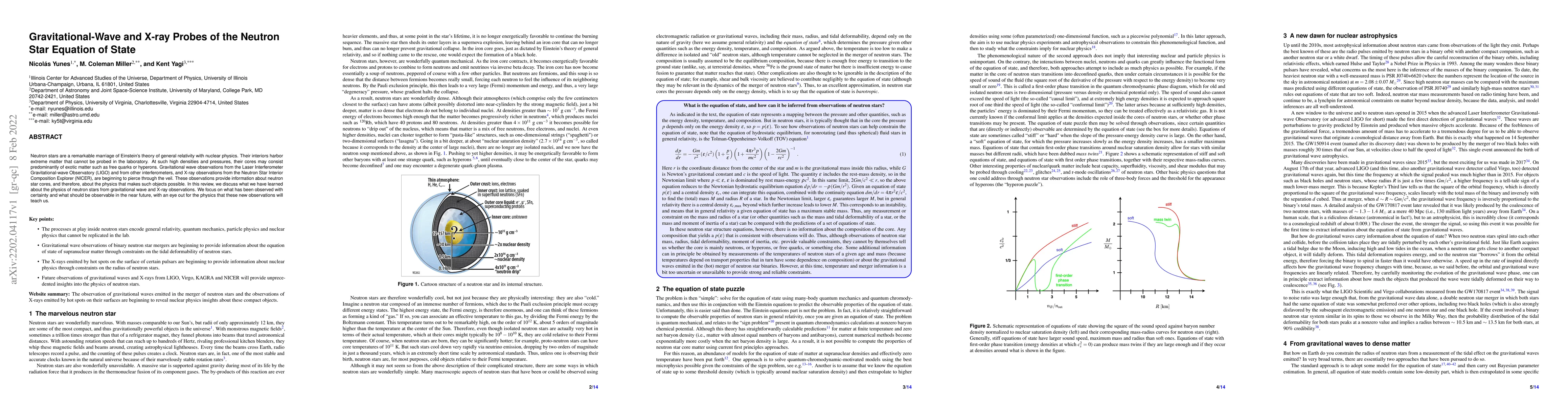 Thumbnail for Gravitational-Wave and X-ray Probes of the Neutron Star Equation of
  State