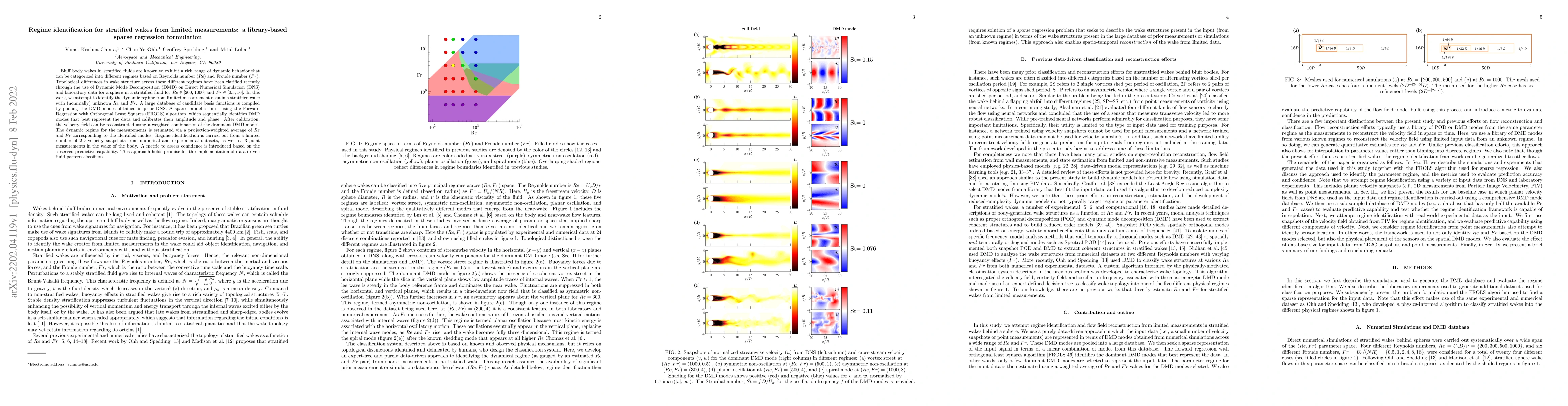 Thumbnail for Regime identification for stratified wakes from limited measurements: a
  library-based sparse regression formulation