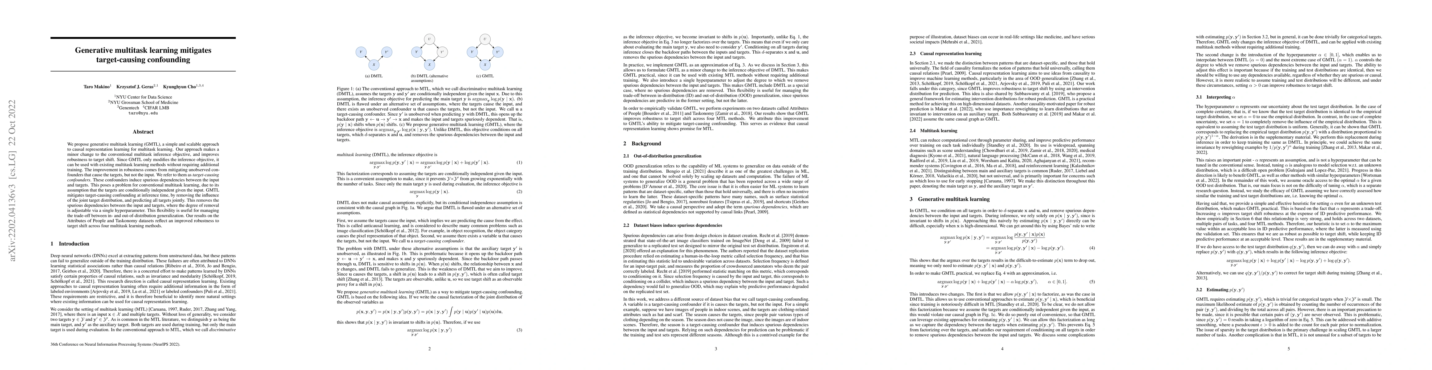 Thumbnail for Generative multitask learning mitigates target-causing confounding