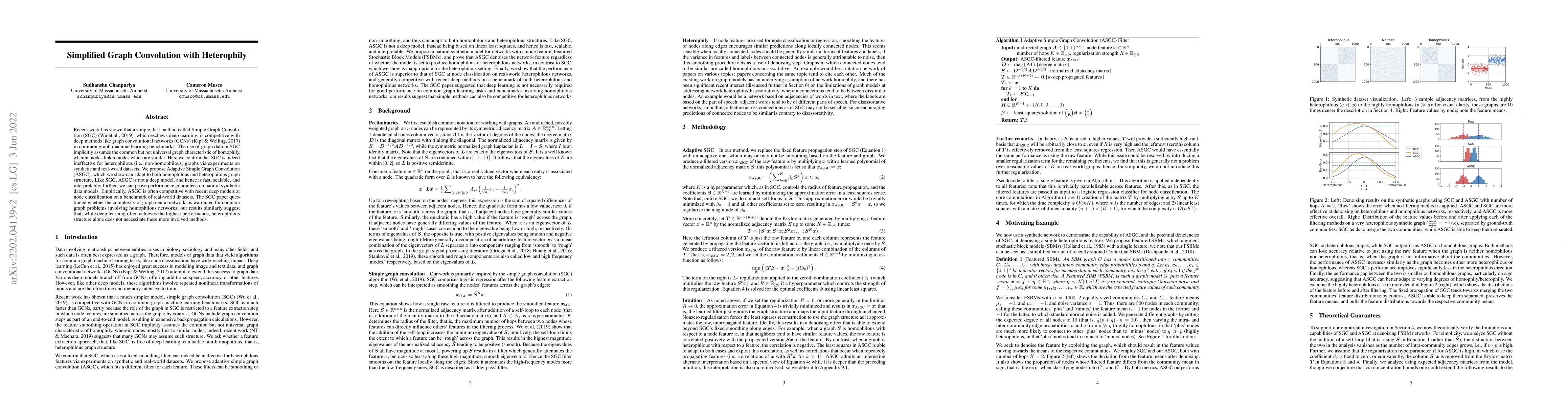 Thumbnail for Simplified Graph Convolution with Heterophily