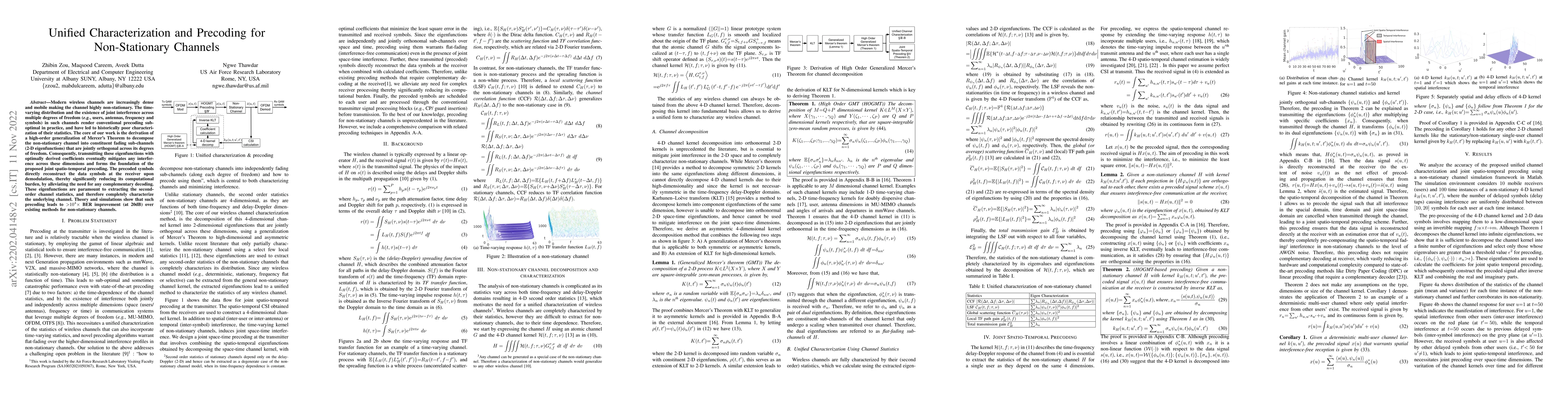 Thumbnail for Unified Characterization and Precoding for Non-Stationary Channels