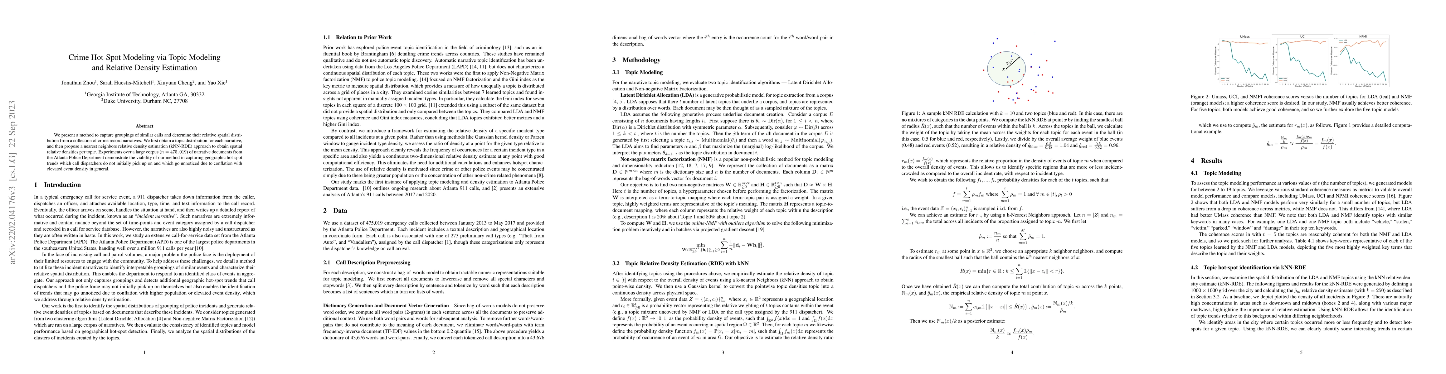 Thumbnail for Crime Hot-Spot Modeling via Topic Modeling and Relative Density
  Estimation