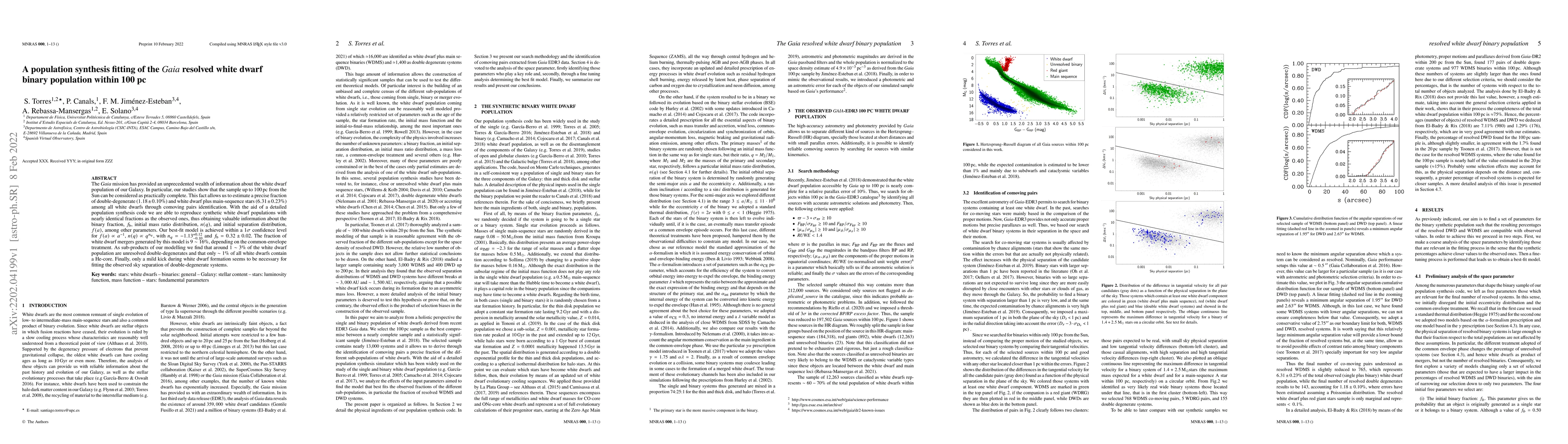 Thumbnail for A population synthesis fitting of the $Gaia$ resolved white dwarf binary
  population within 100 pc