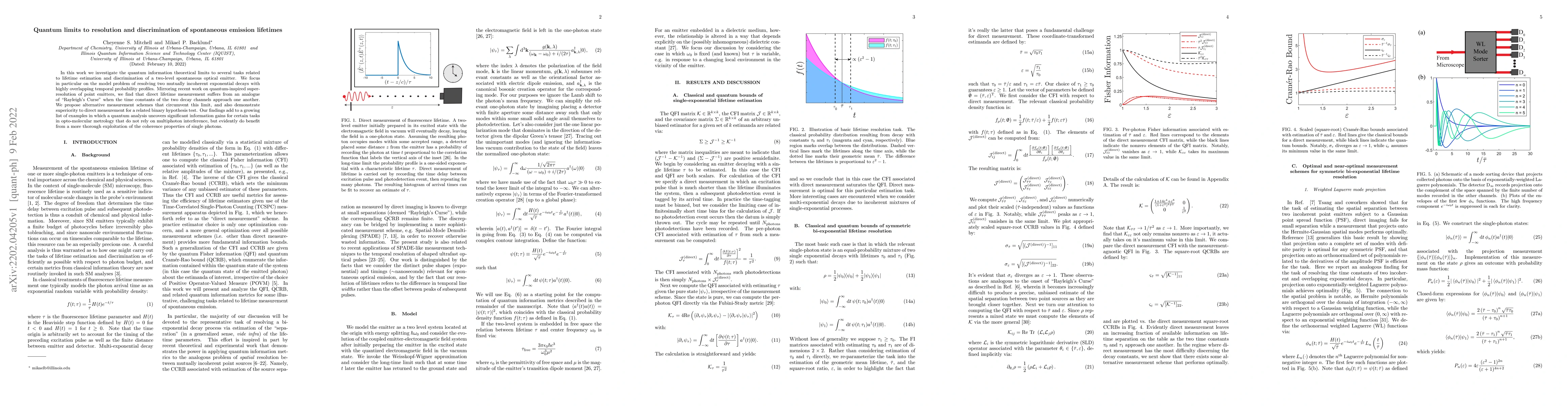 Thumbnail for Quantum limits to resolution and discrimination of spontaneous emission
  lifetimes