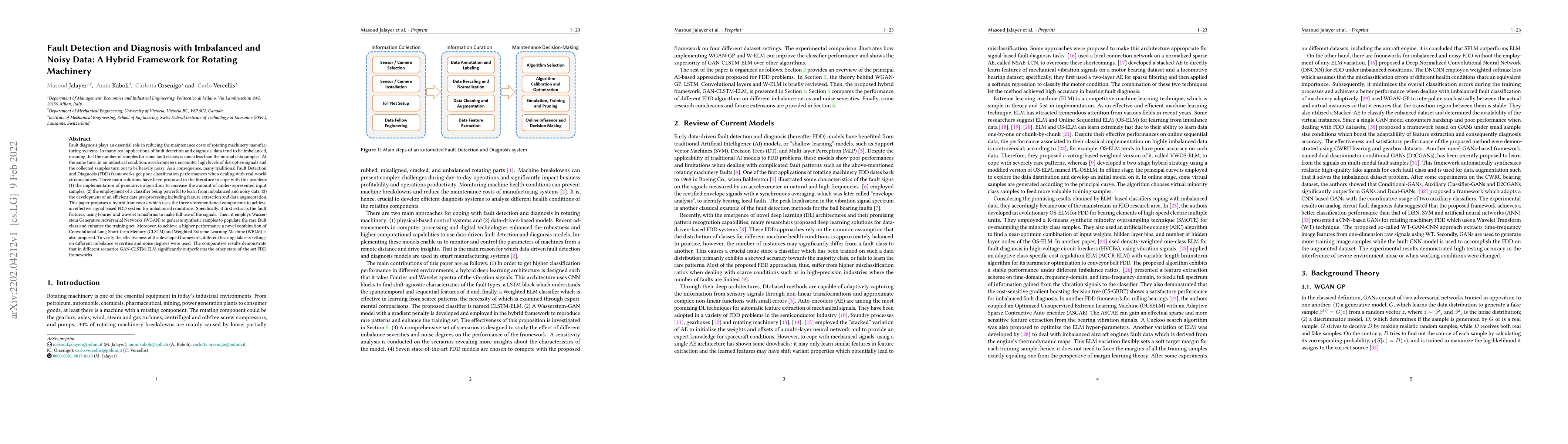 Thumbnail for Fault Detection and Diagnosis with Imbalanced and Noisy Data: A Hybrid
  Framework for Rotating Machinery