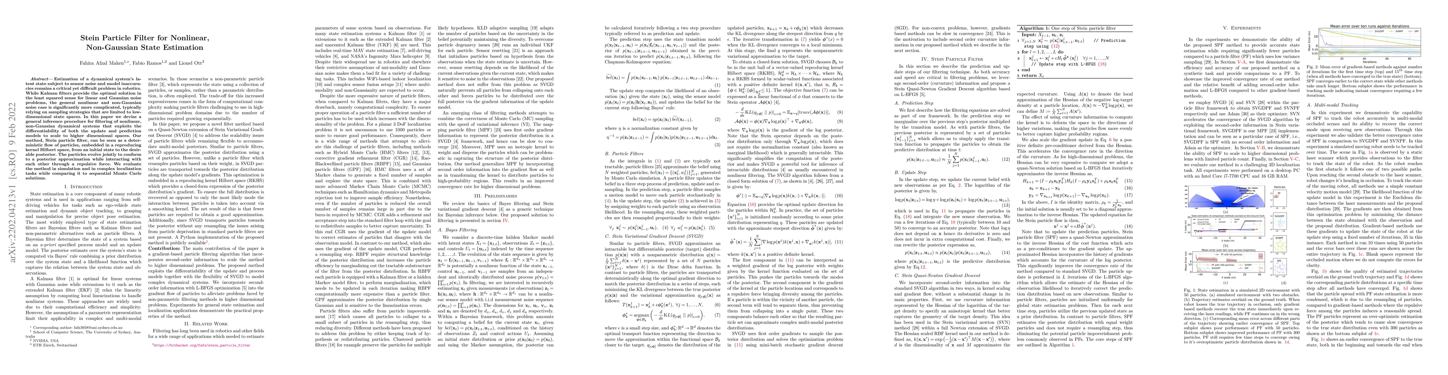 Thumbnail for Stein Particle Filter for Nonlinear, Non-Gaussian State Estimation