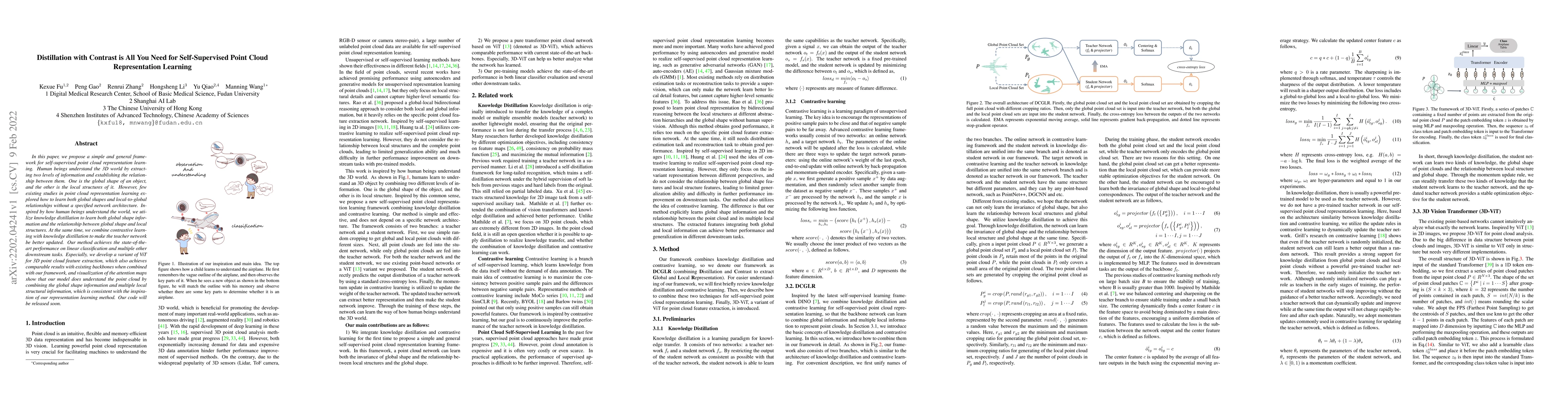 Thumbnail for Distillation with Contrast is All You Need for Self-Supervised Point
  Cloud Representation Learning