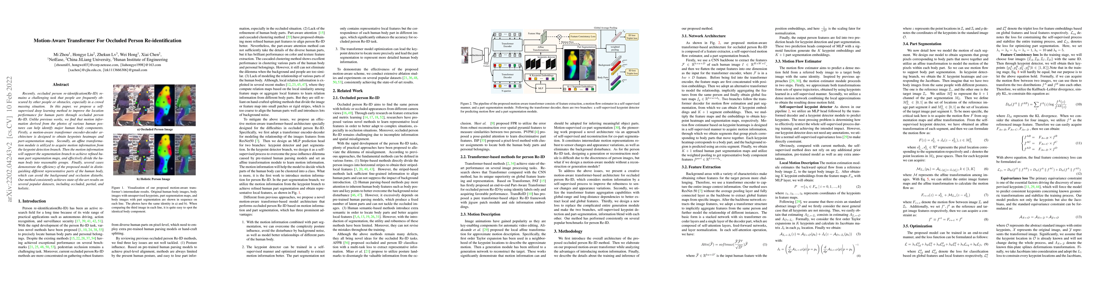 Thumbnail for Motion-Aware Transformer For Occluded Person Re-identification