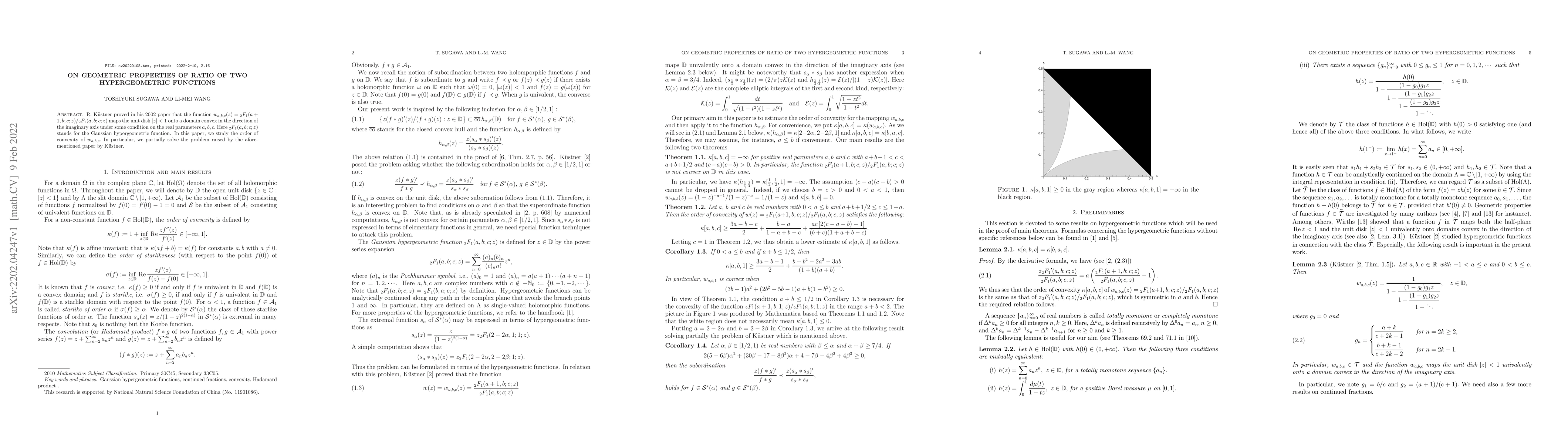 Thumbnail for On geometric properties of ratio of two hypergeometric functions