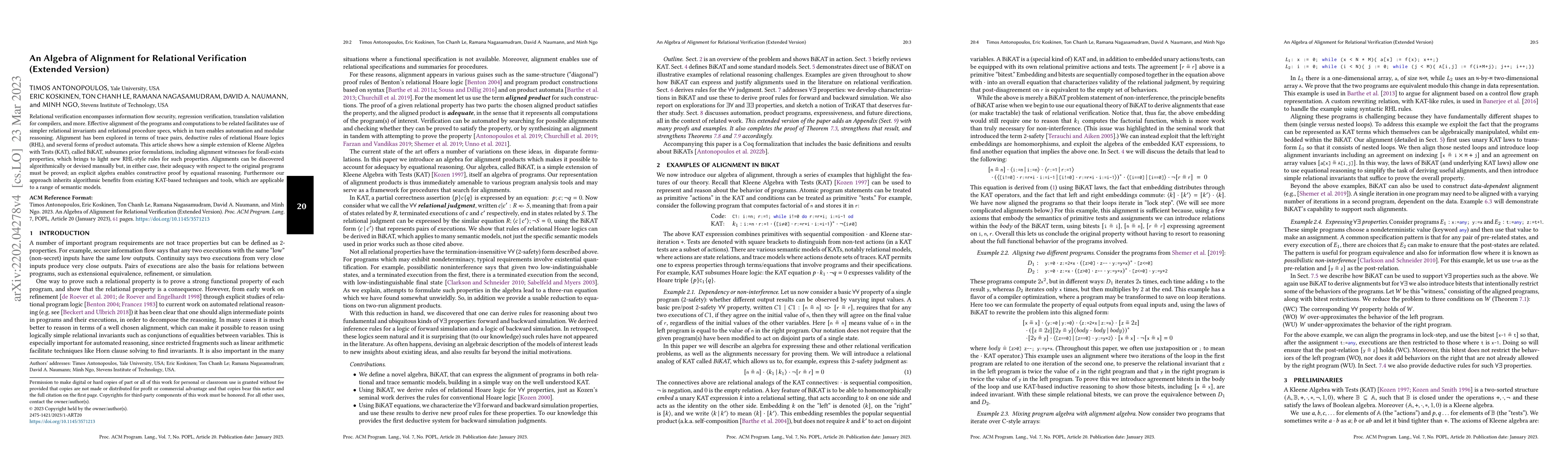 Thumbnail for An algebra of alignment for relational verification