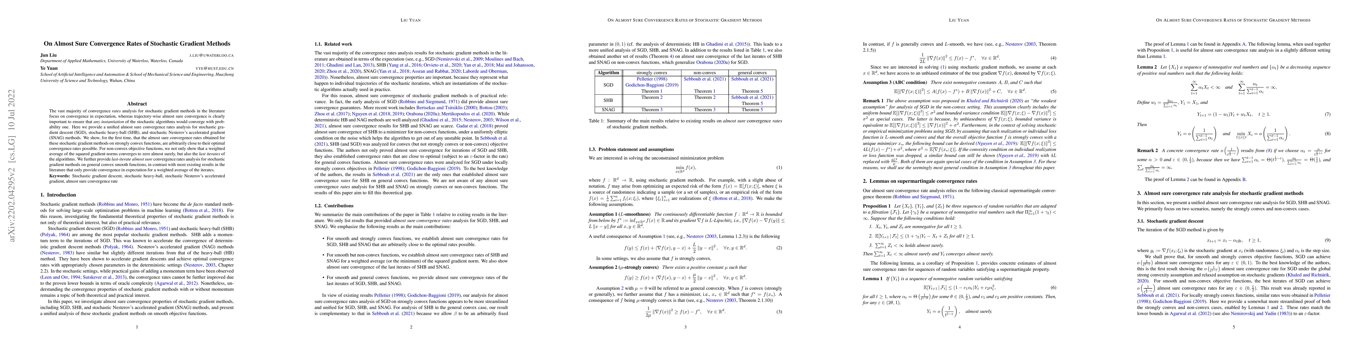 Thumbnail for On Almost Sure Convergence Rates of Stochastic Gradient Methods