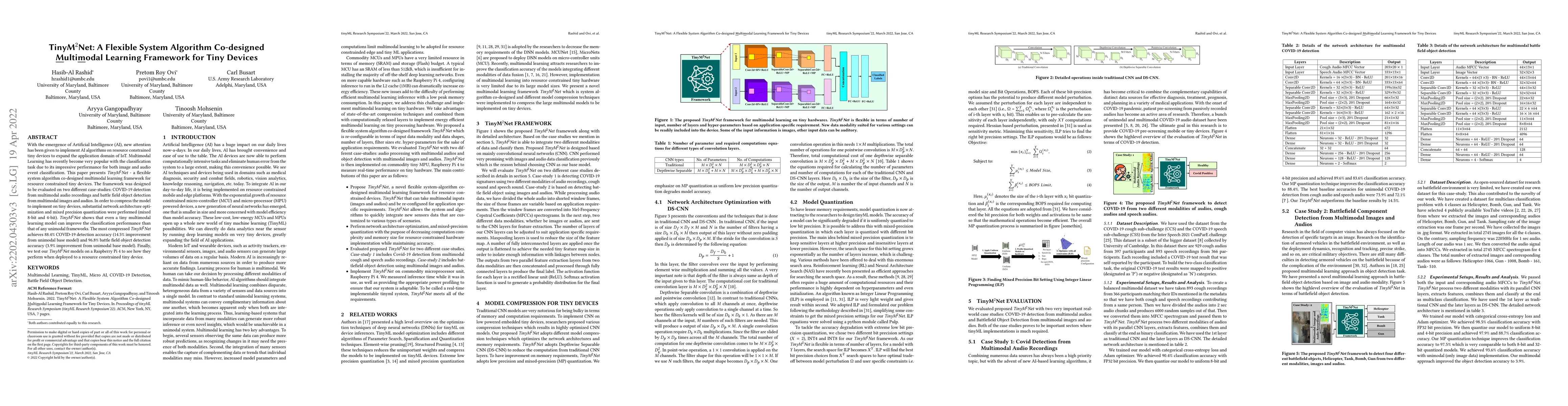 Thumbnail for TinyM$^2$Net: A Flexible System Algorithm Co-designed Multimodal
  Learning Framework for Tiny Devices