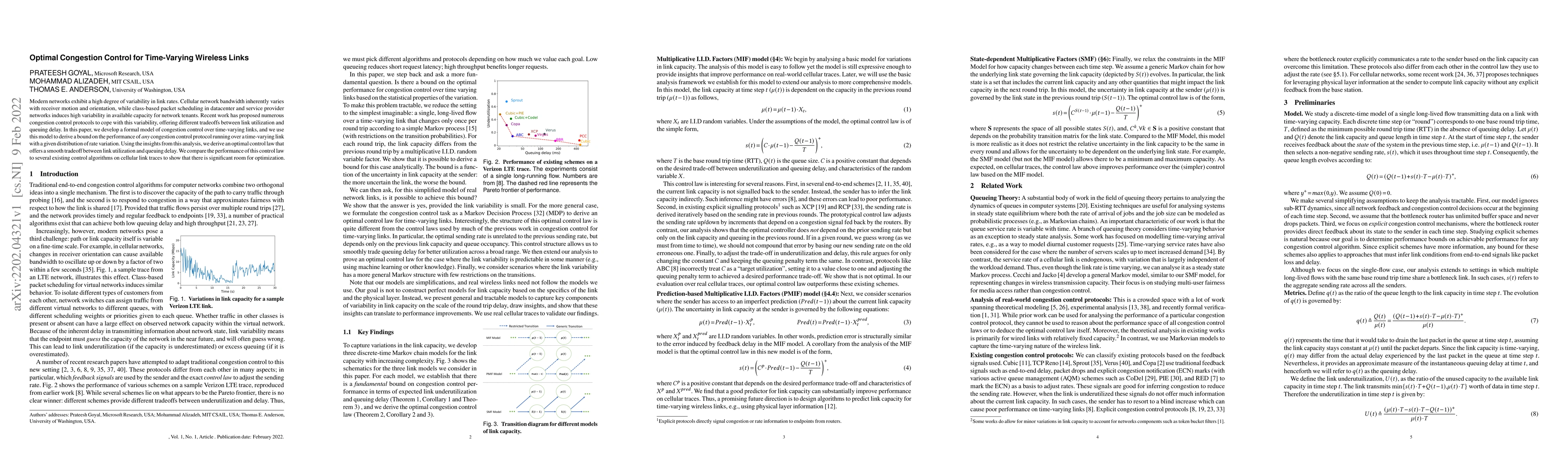 Thumbnail for Optimal Congestion Control for Time-varying Wireless Links