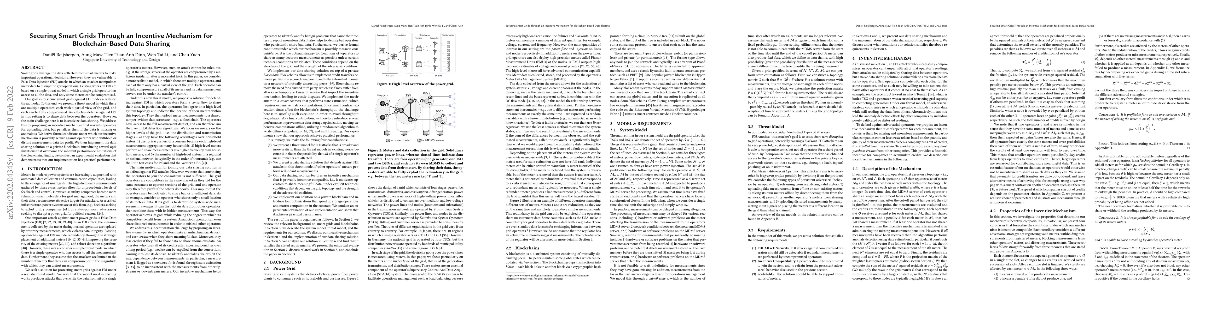 Thumbnail for Securing Smart Grids Through an Incentive Mechanism for Blockchain-Based
  Data Sharing