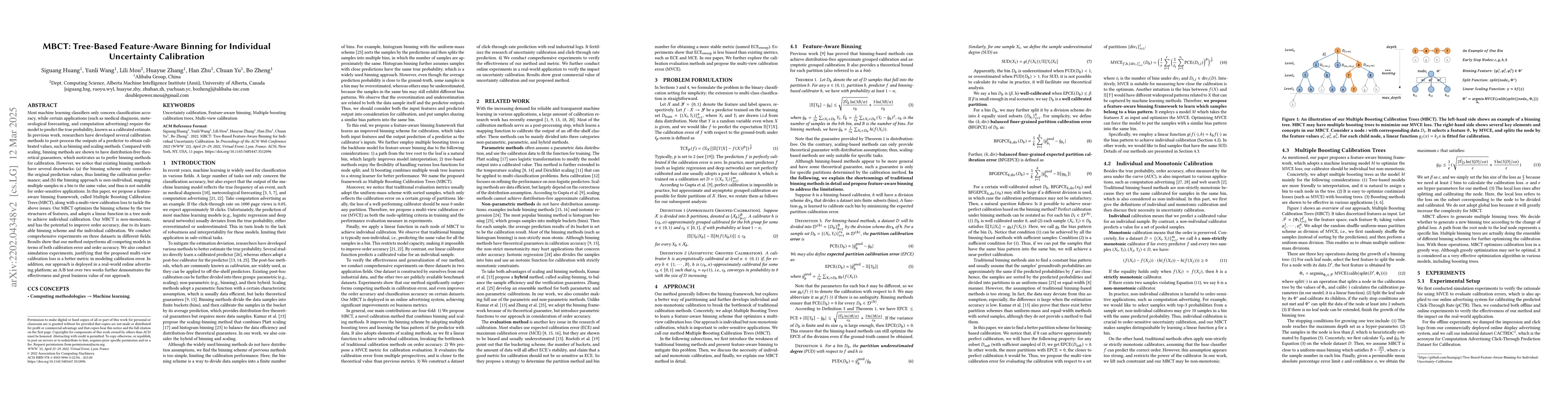 Thumbnail for MBCT: Tree-Based Feature-Aware Binning for Individual Uncertainty
  Calibration