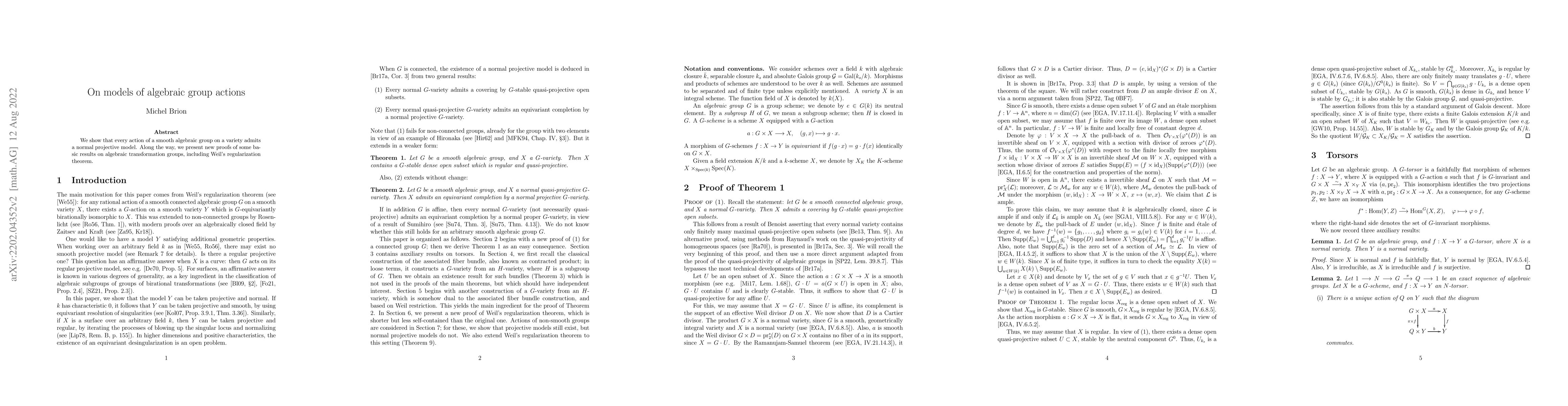 Thumbnail for On models of algebraic group actions