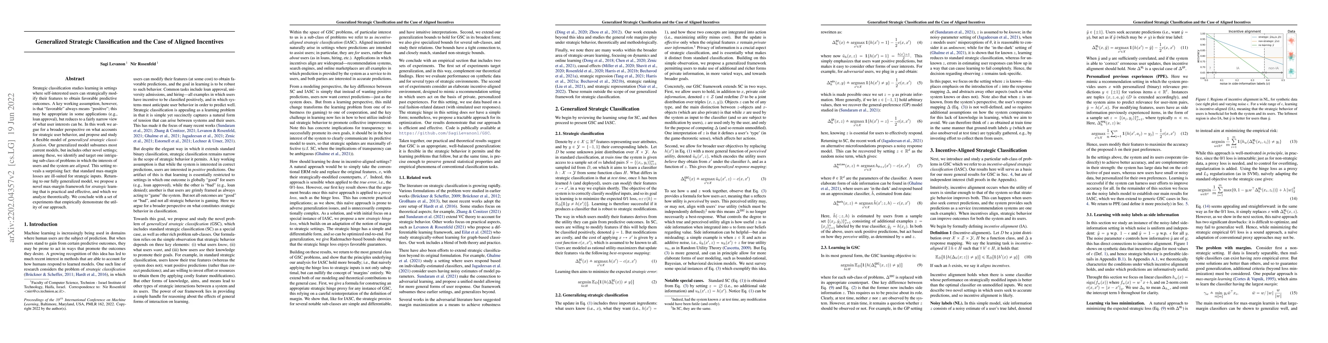 Thumbnail for Generalized Strategic Classification and the Case of Aligned Incentives