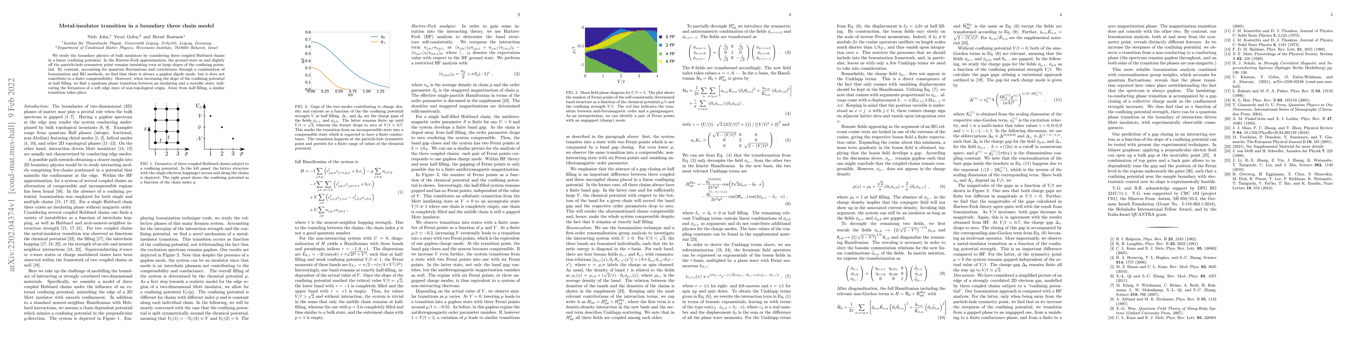 Thumbnail for Metal-insulator transition in a boundary three chain model