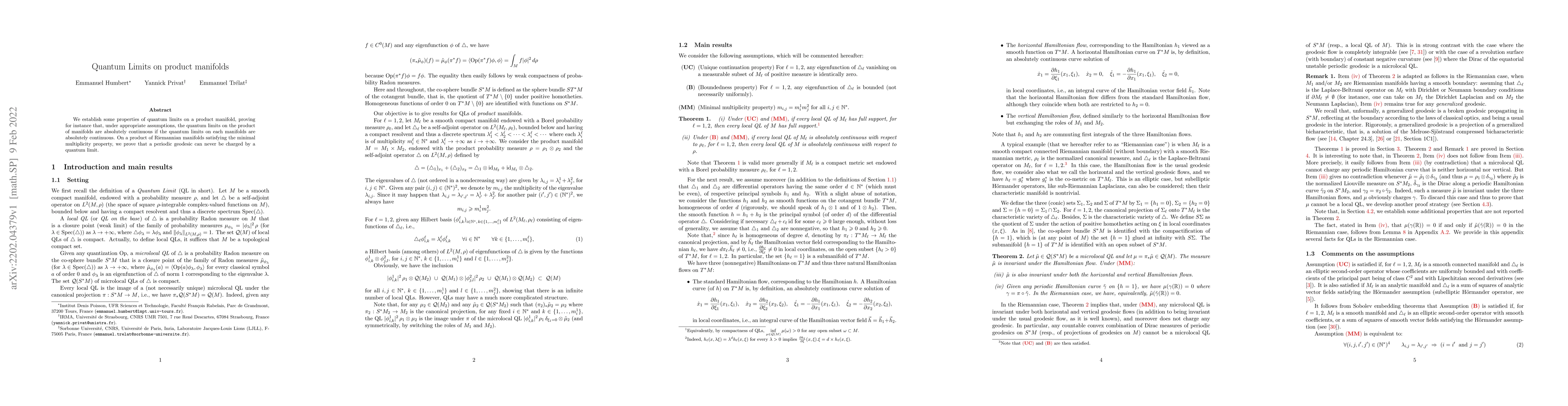 Thumbnail for Quantum Limits on product manifolds