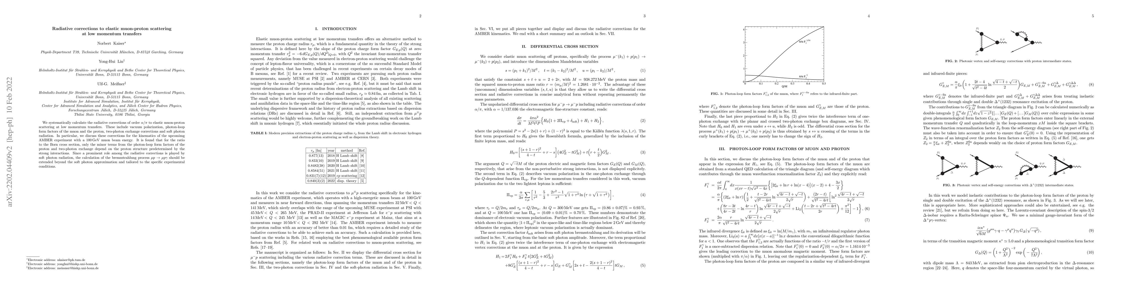 Thumbnail for Radiative corrections to elastic muon-proton scattering at low momentum
  transfers