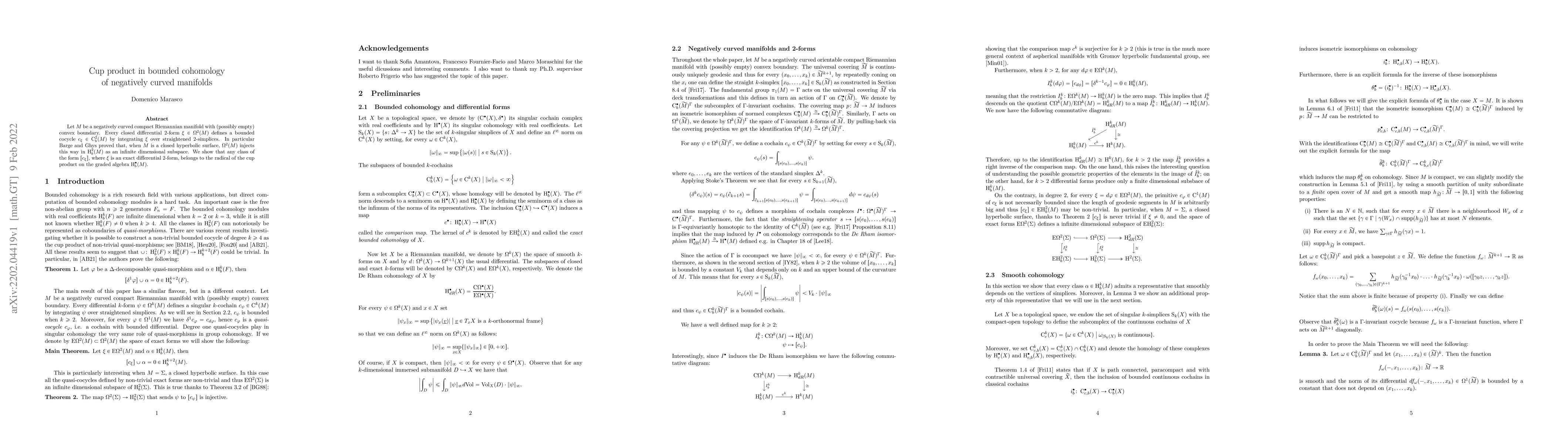 Thumbnail for Cup product in bounded cohomology of negatively curved manifolds