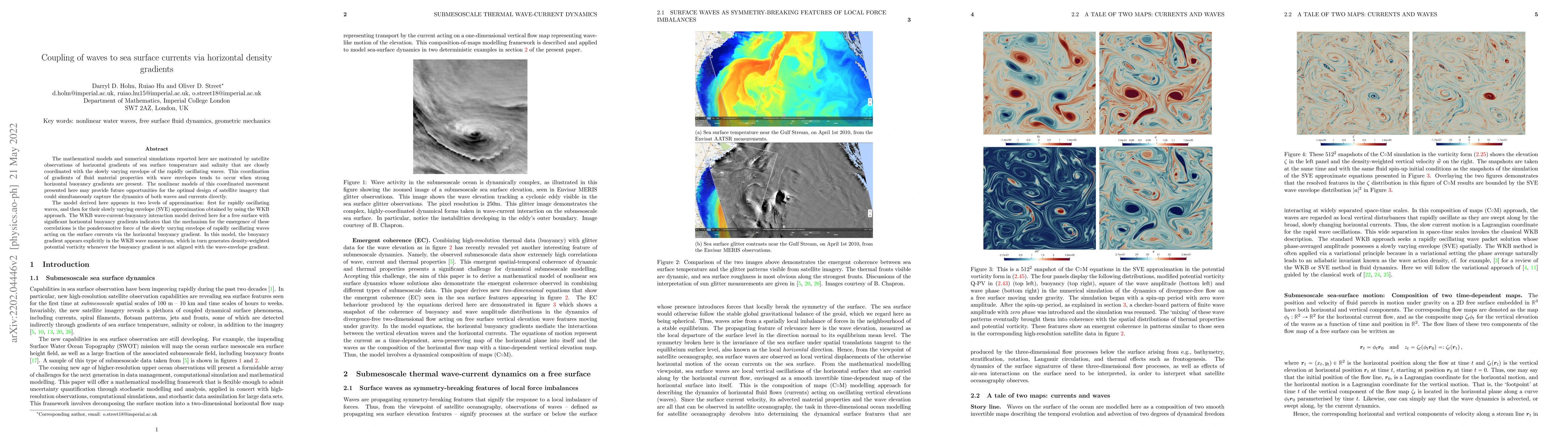Thumbnail for Coupling of waves to sea surface currents via horizontal density
  gradients