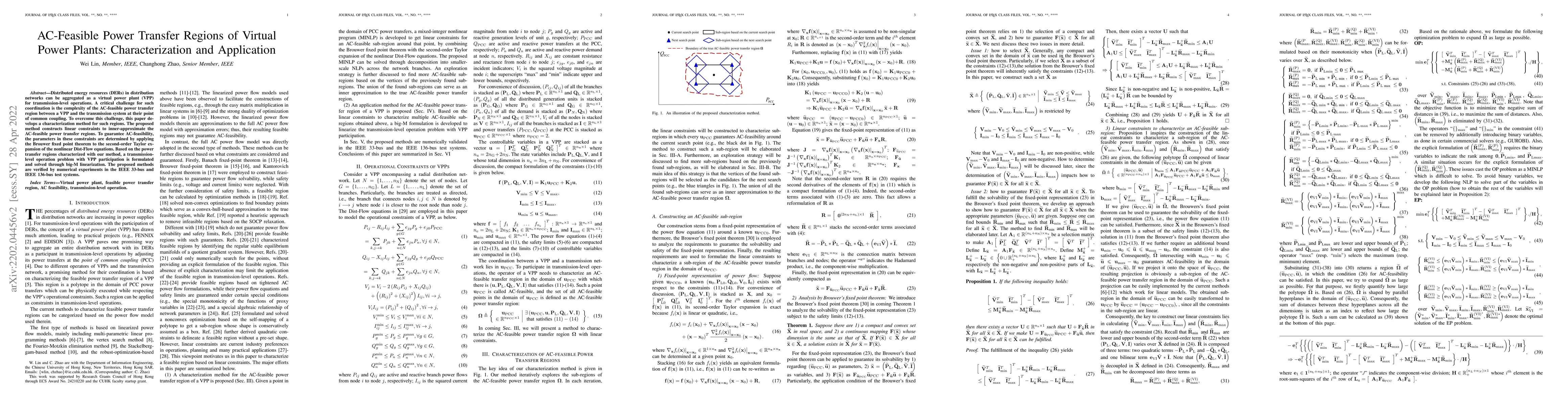 Thumbnail for AC-Feasible Power Transfer Regions of Virtual Power Plants:
  Characterization and Application
