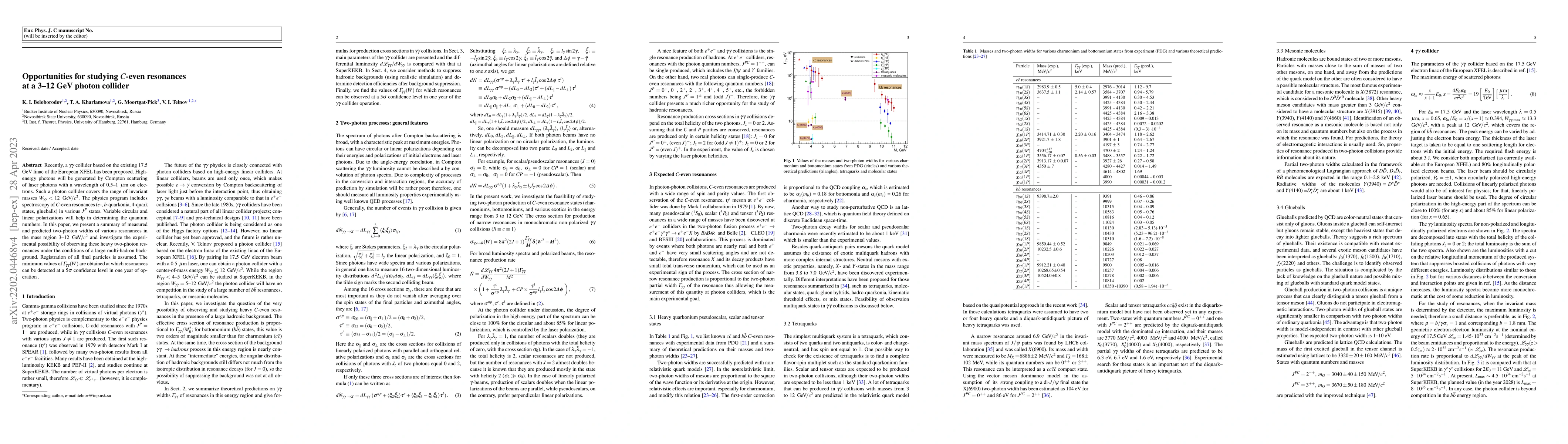 Thumbnail for Opportunities for studying $\mathit C$-even resonances at 3-12 GeV
  photon collider
