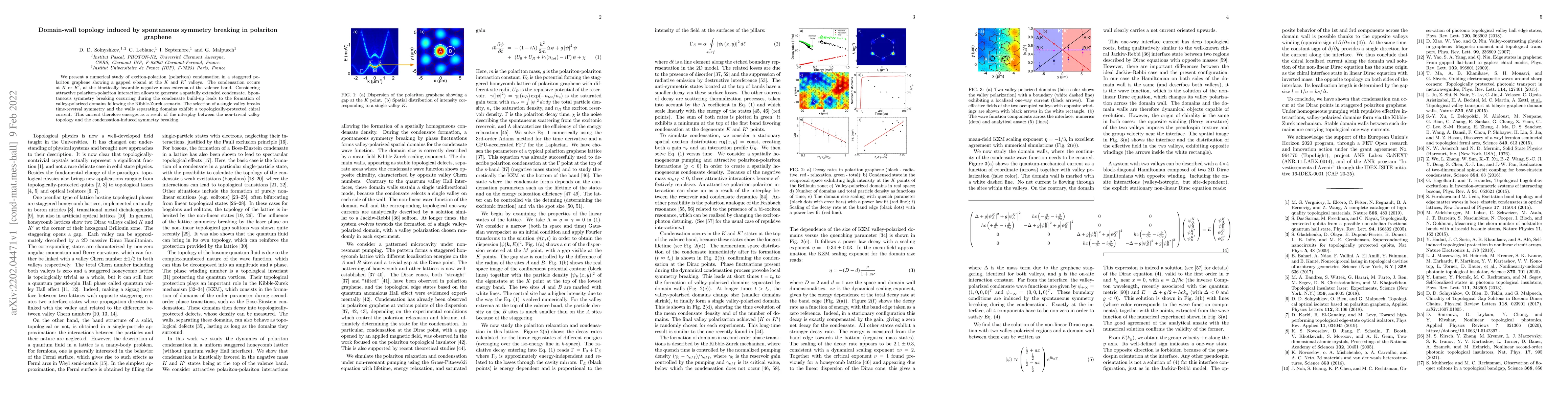 Thumbnail for Domain-wall topology induced by spontaneous symmetry breaking in
  polariton graphene