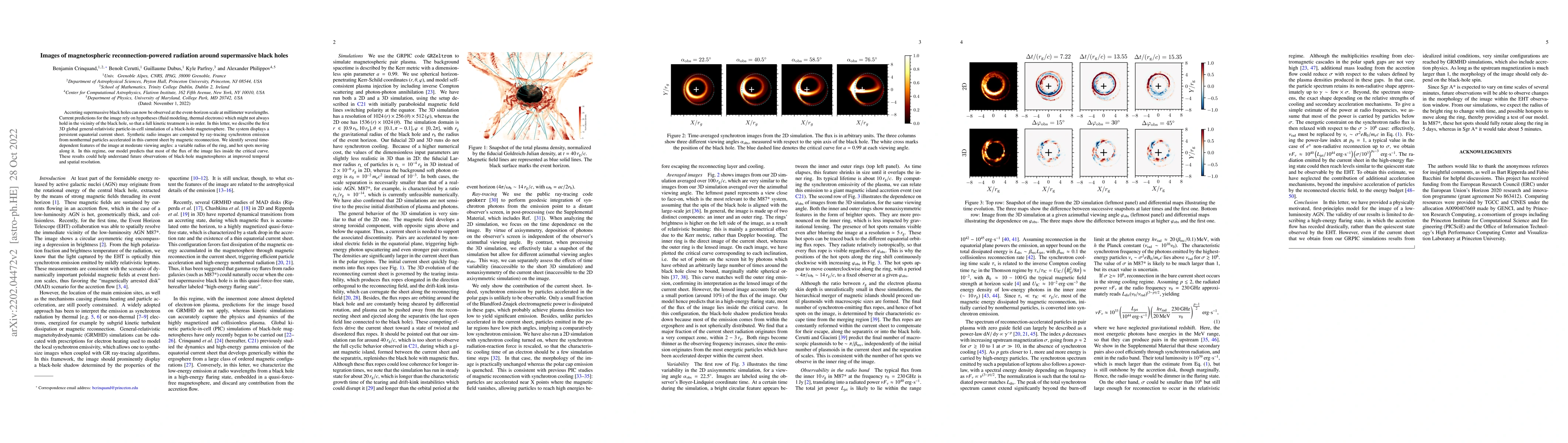 Thumbnail for Images of magnetospheric reconnection-powered radiation around
  supermassive black holes