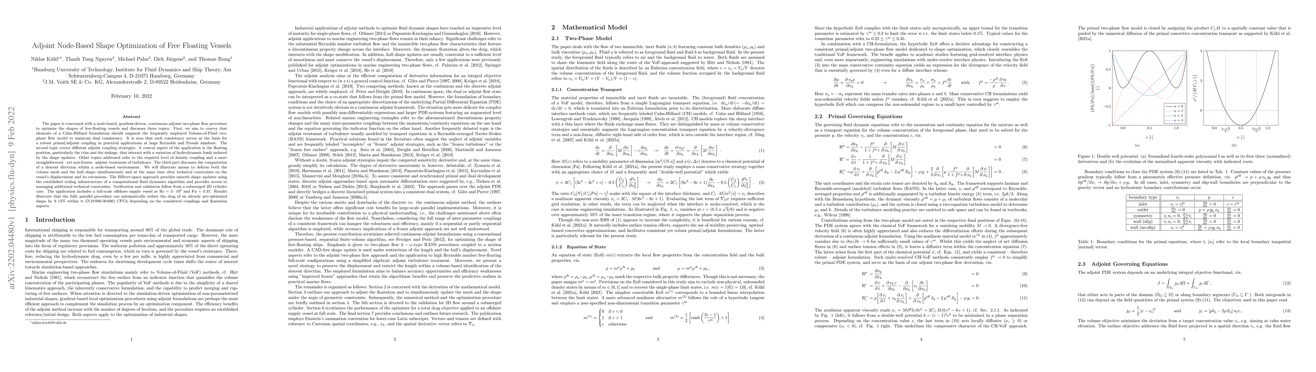 Thumbnail for Adjoint Node-Based Shape Optimization of Free Floating Vessels