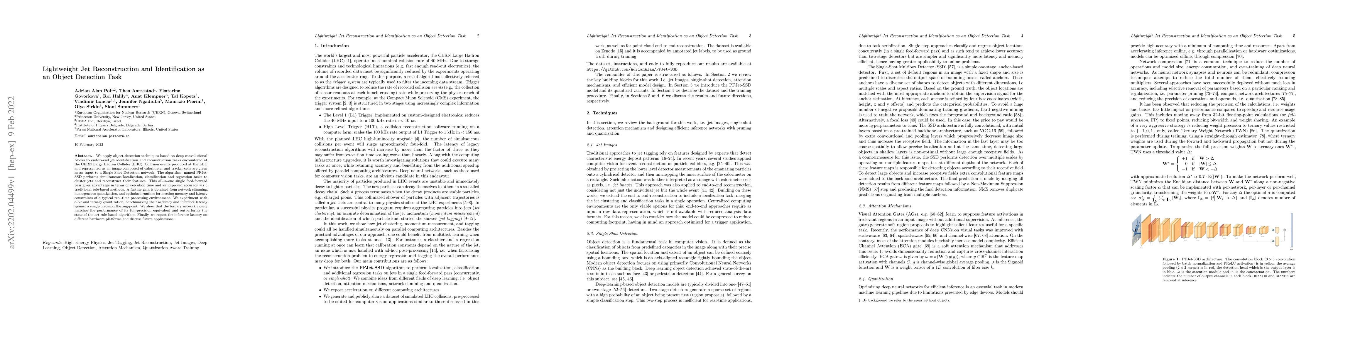 Thumbnail for Lightweight Jet Reconstruction and Identification as an Object Detection
  Task