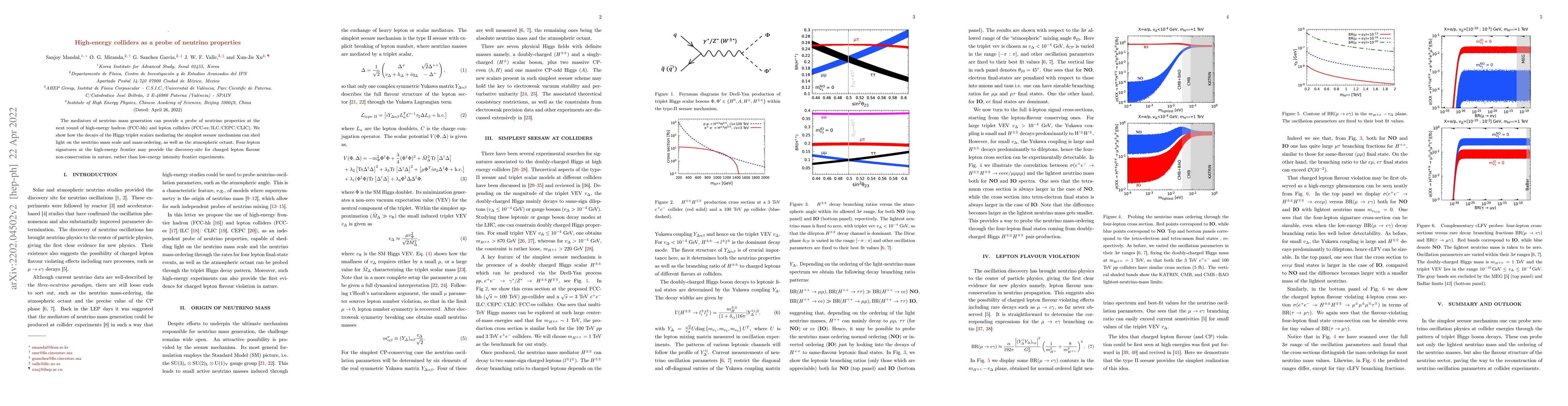 Thumbnail for High-energy colliders as a probe of neutrino properties