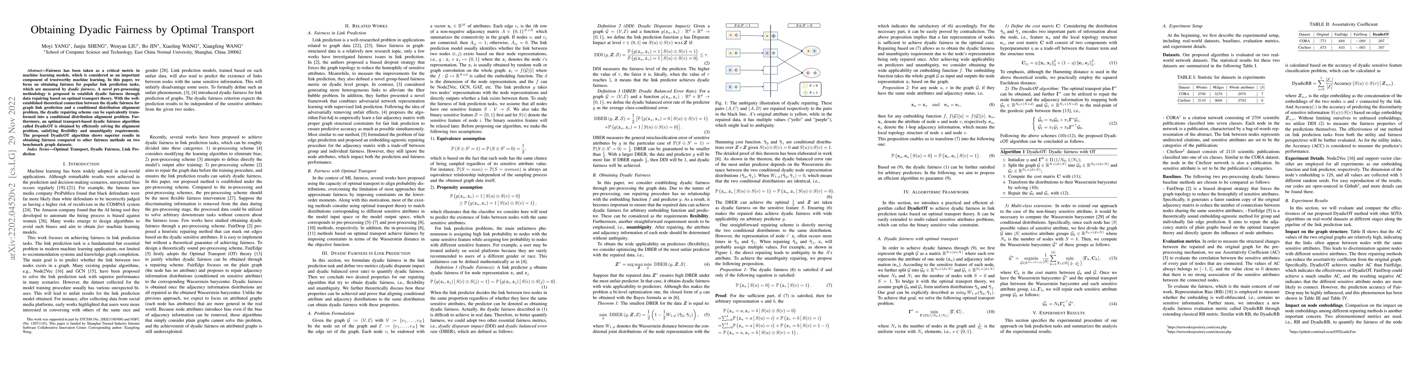 Thumbnail for Obtaining Dyadic Fairness by Optimal Transport