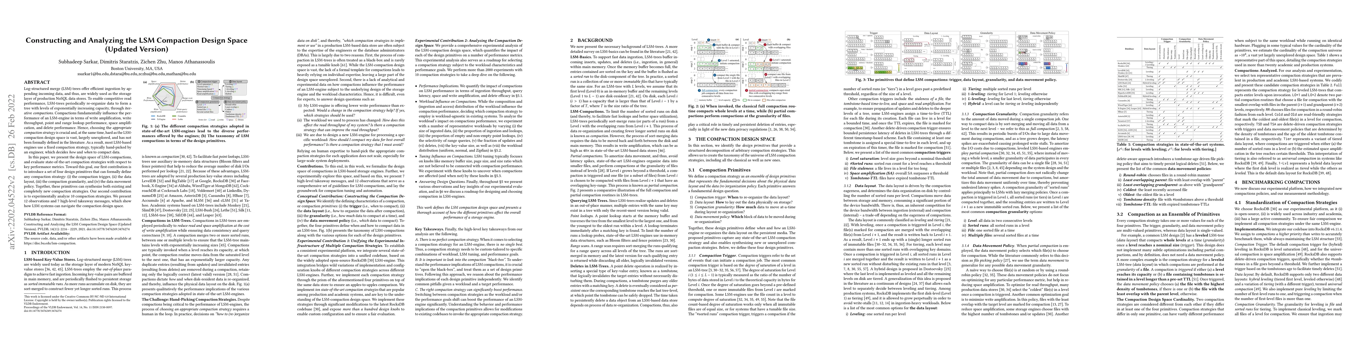 Thumbnail for Constructing and Analyzing the LSM Compaction Design Space (Updated
  Version)