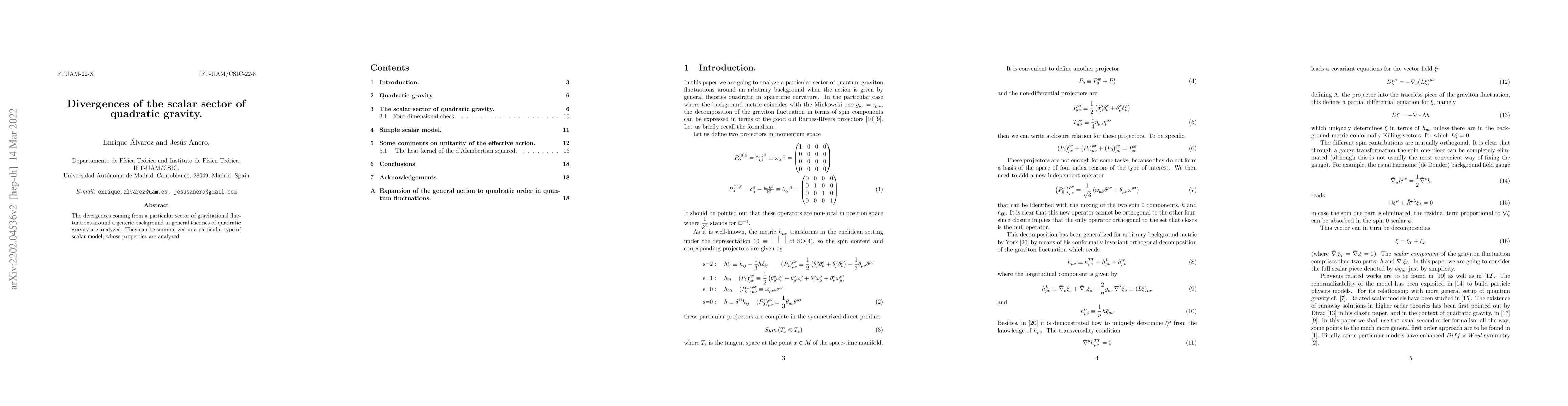 Thumbnail for Divergences of the scalar sector of quadratic gravity