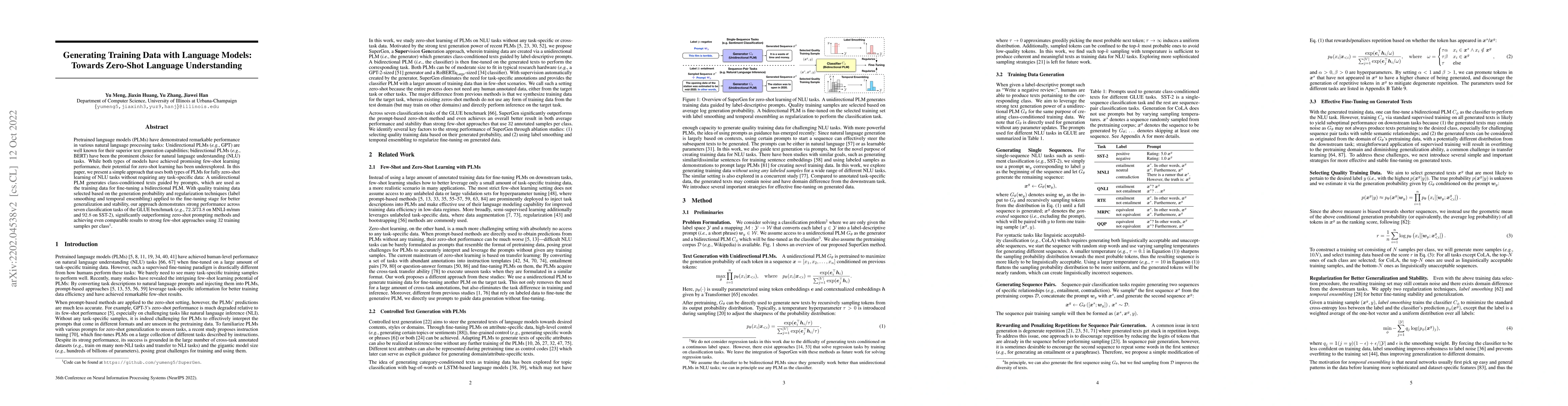 Thumbnail for Generating Training Data with Language Models: Towards Zero-Shot
  Language Understanding