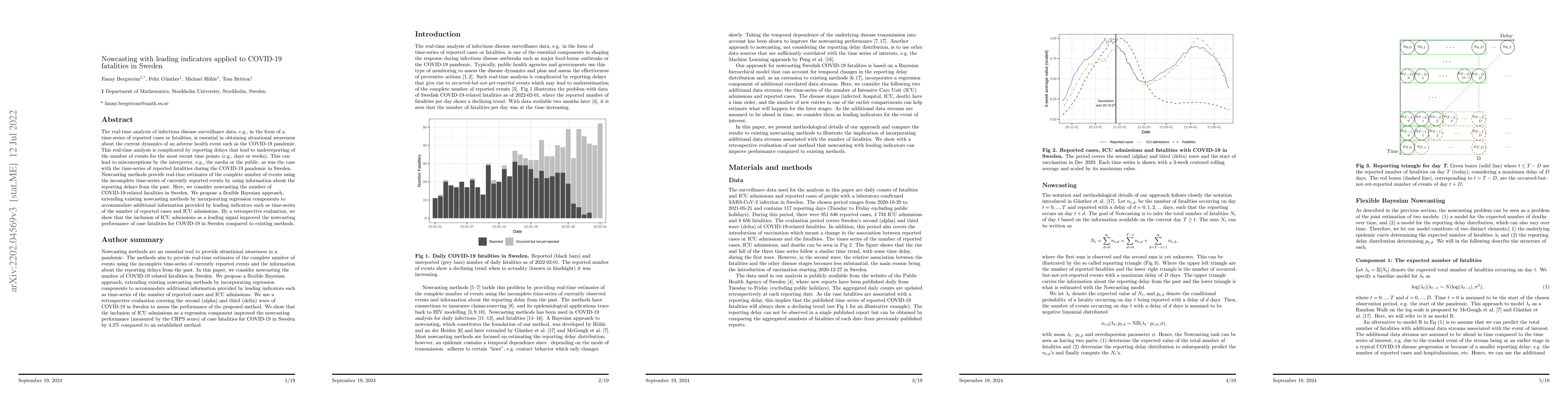 Thumbnail for Nowcasting with leading indicators applied to COVID-19 fatalities in
  Sweden